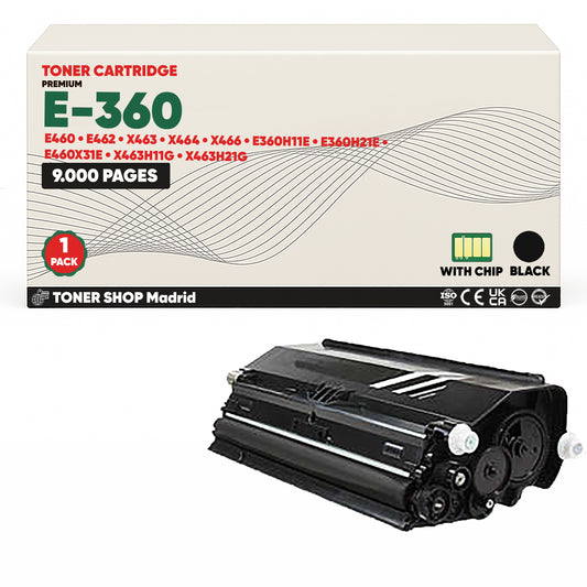BDink Cartucho Tóner Compatible Lexmark E360/E460/E462 Negro