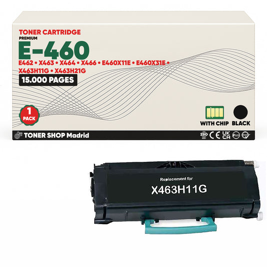 BDink Cartucho Tóner Compatible Lexmark E460/E462 Negro