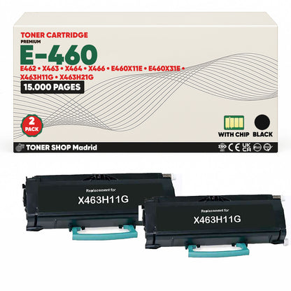 BDink Cartucho Tóner Compatible Lexmark E460/E462 Negro