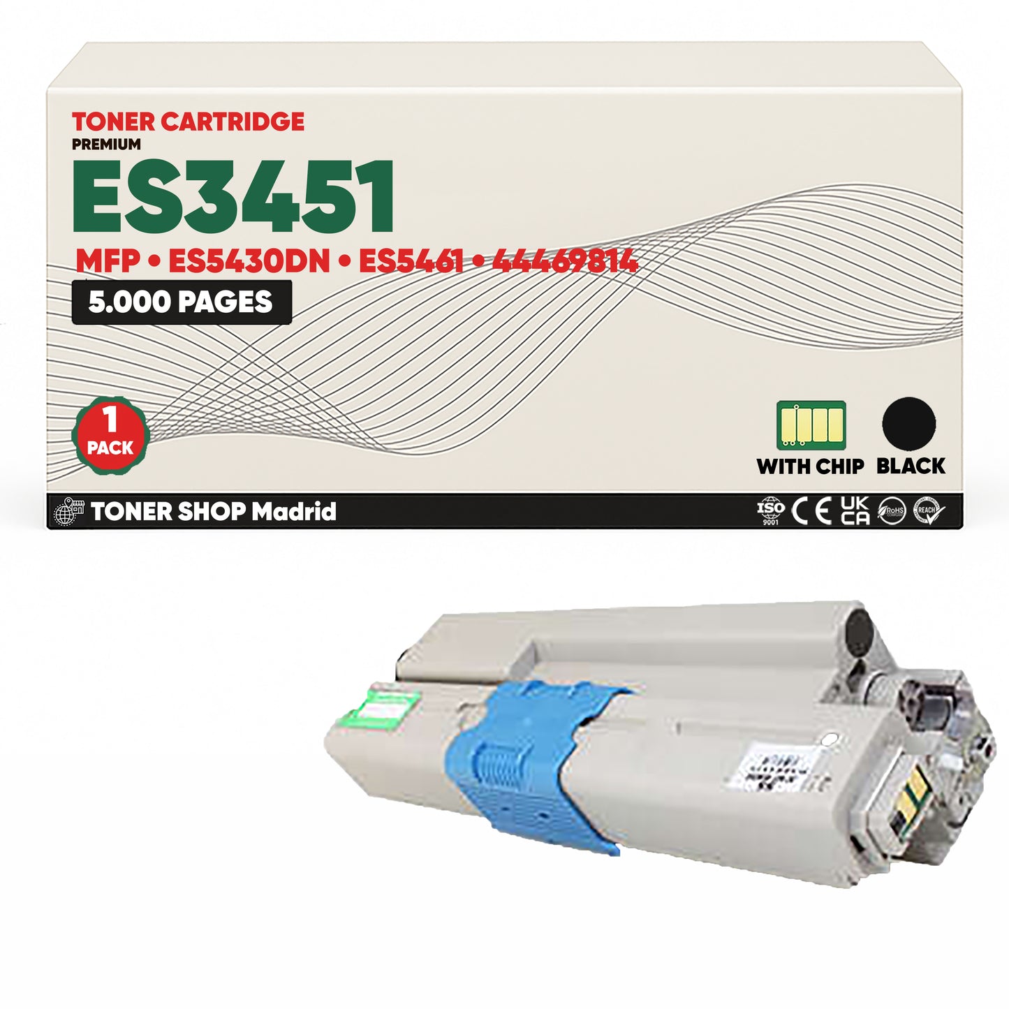 BDink Cartuchos Tóner Compatible OKI Executive ES3451/ES5430/ES5461 Negro