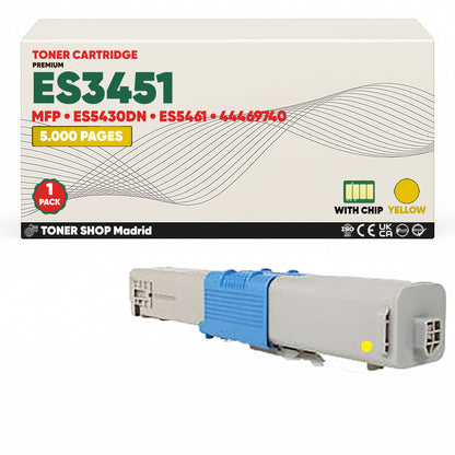 BDink Cartuchos Tóner Compatibles OKI Executive ES3451/ES5430/ES5461 CMYK (Pack 4)