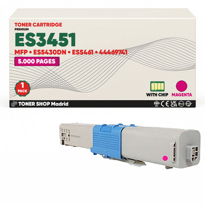 BDink Cartuchos Tóner Compatibles OKI Executive ES3451/ES5430/ES5461 CMYK (Pack 4)