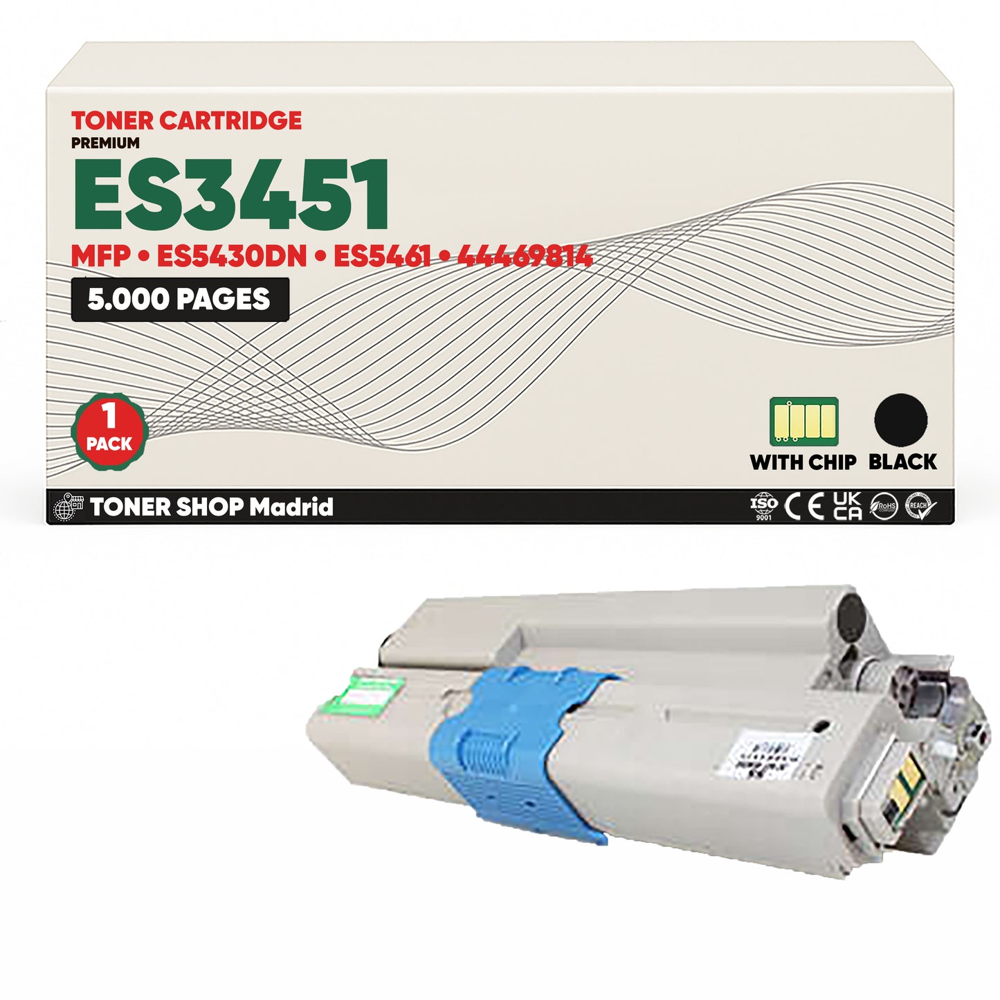 BDink Cartuchos Tóner Compatibles OKI Executive ES3451/ES5430/ES5461 CMYK (Pack 4)