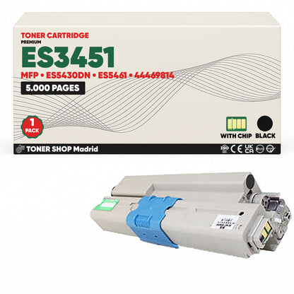 BDink Cartuchos Tóner Compatibles OKI Executive ES3451/ES5430/ES5461 CMYK (Pack 4)