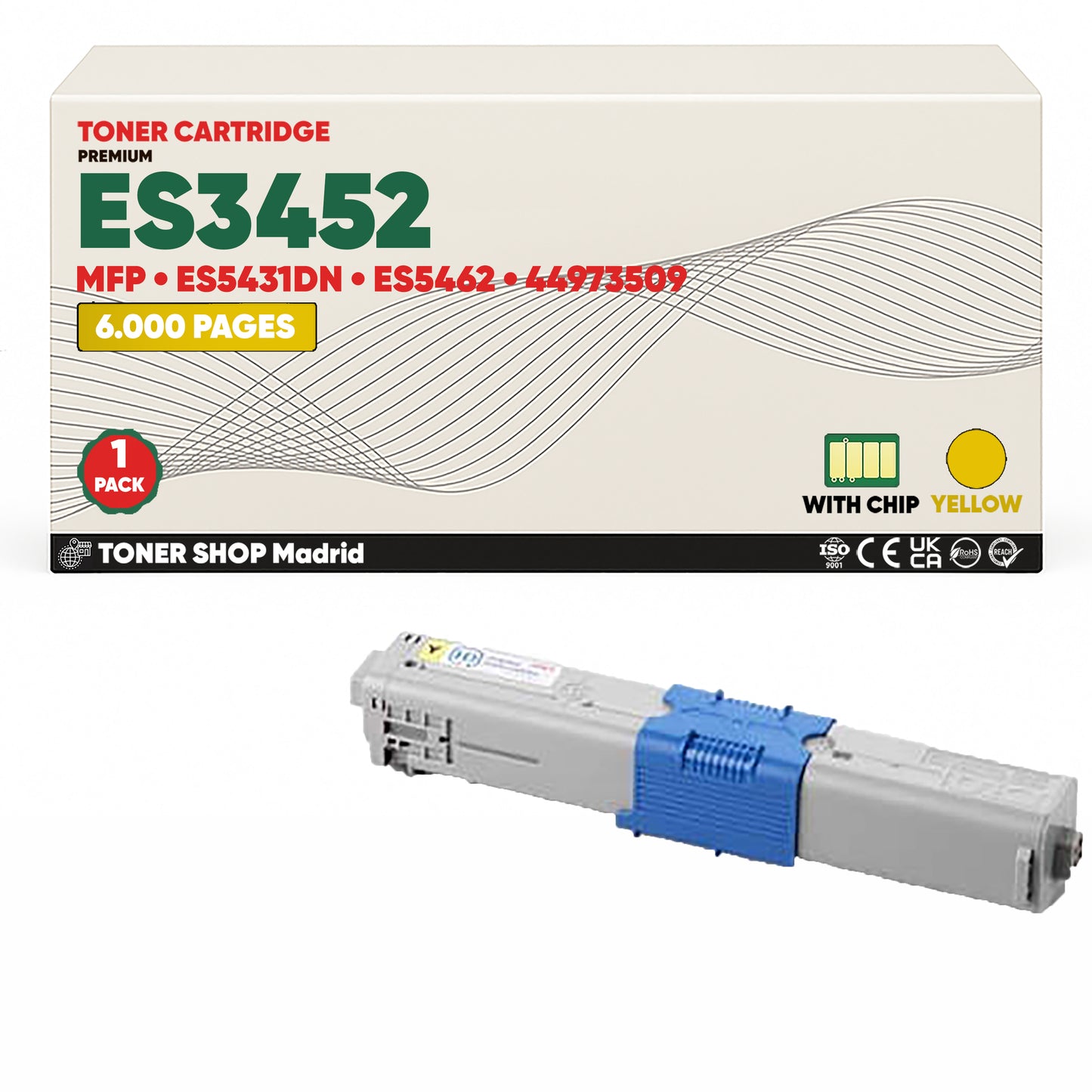BDink Cartuchos Tóner Compatibles OKI Executive ES3452/ES5431/ES5462 CMYK (Pack 4)