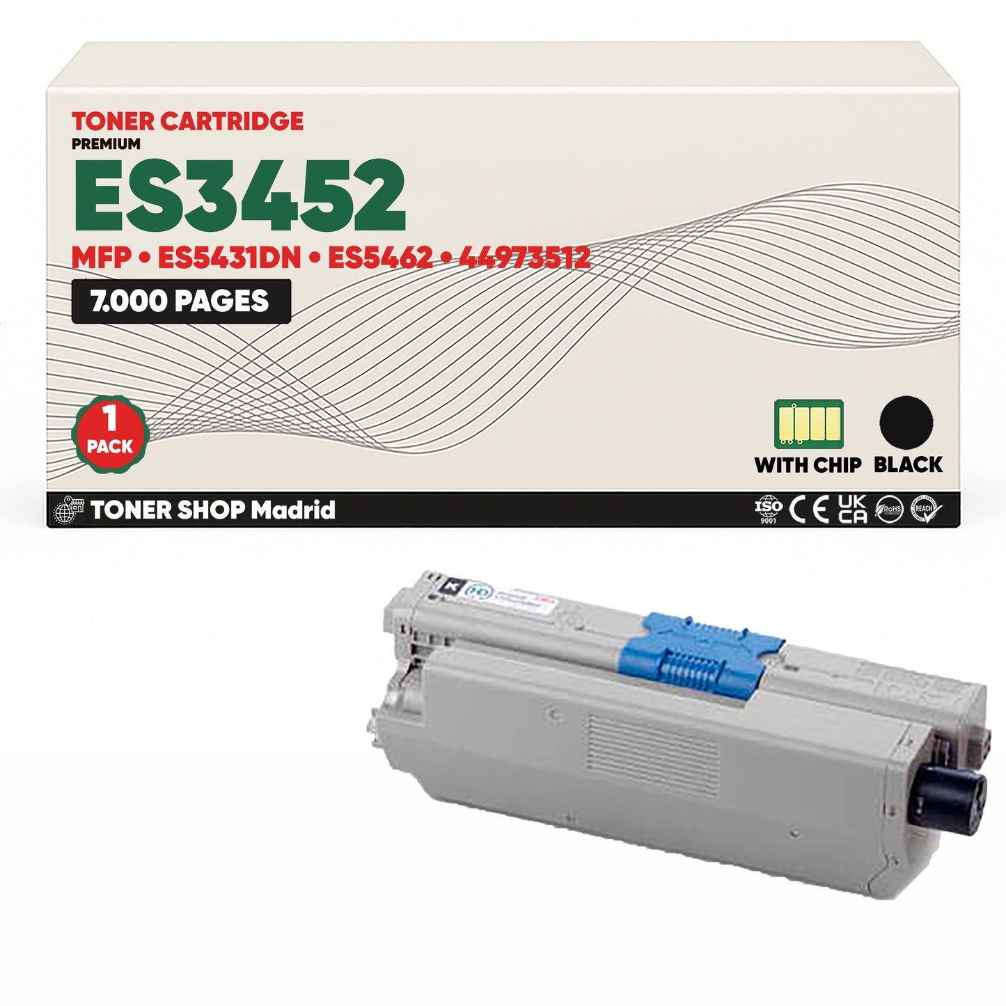 BDink Cartuchos Tóner Compatibles OKI Executive ES3452/ES5431/ES5462 CMYK (Pack 4)