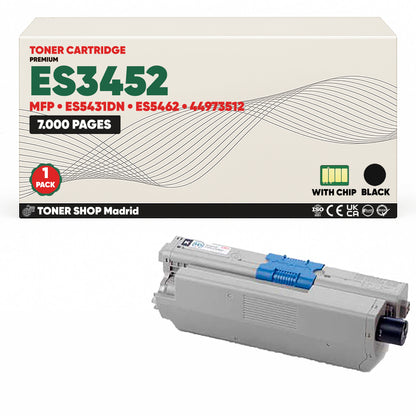 BDink Cartuchos Tóner Compatibles OKI Executive ES3452/ES5431/ES5462 CMYK (Pack 4)