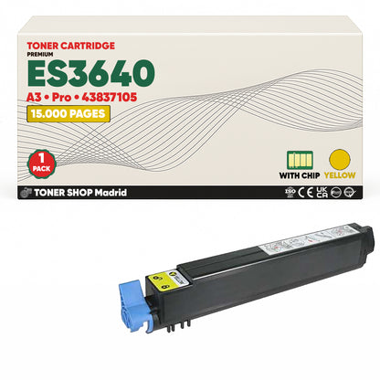 BDink Cartuchos Tóner Compatibles OKI Executive ES3640 A3/Pro CMYK (Pack 4)