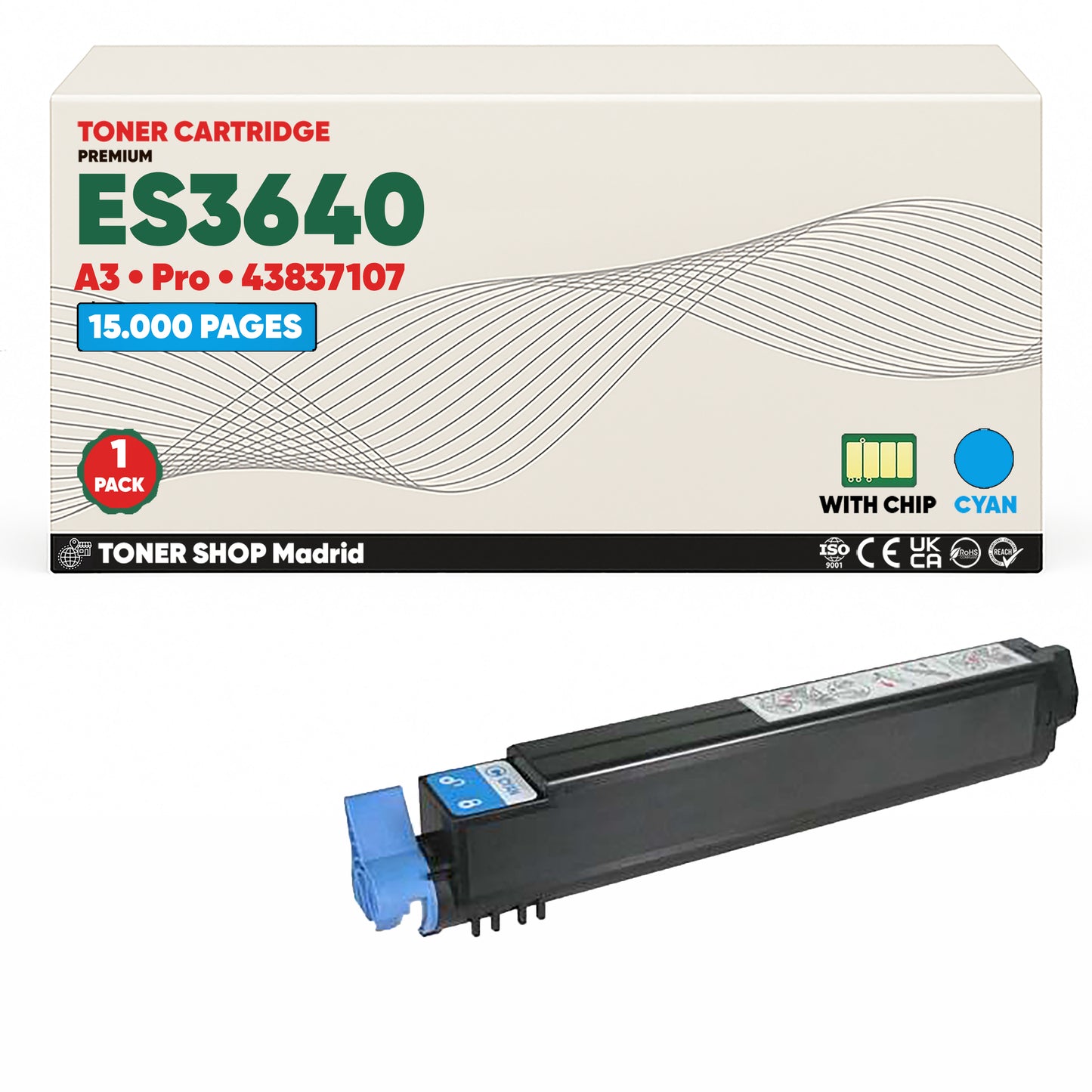 BDink Cartuchos Tóner Compatibles OKI Executive ES3640 A3/Pro CMYK (Pack 4)