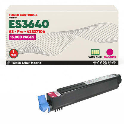 BDink Cartuchos Tóner Compatibles OKI Executive ES3640 A3/Pro CMYK (Pack 4)