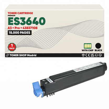 BDink Cartuchos Tóner Compatibles OKI Executive ES3640 A3/Pro CMYK (Pack 4)