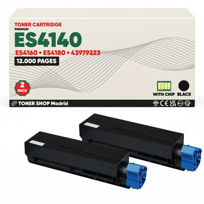 BDink Cartuchos Tóner Compatible OKI Executive ES4140/ES4160/ES4180 Negro