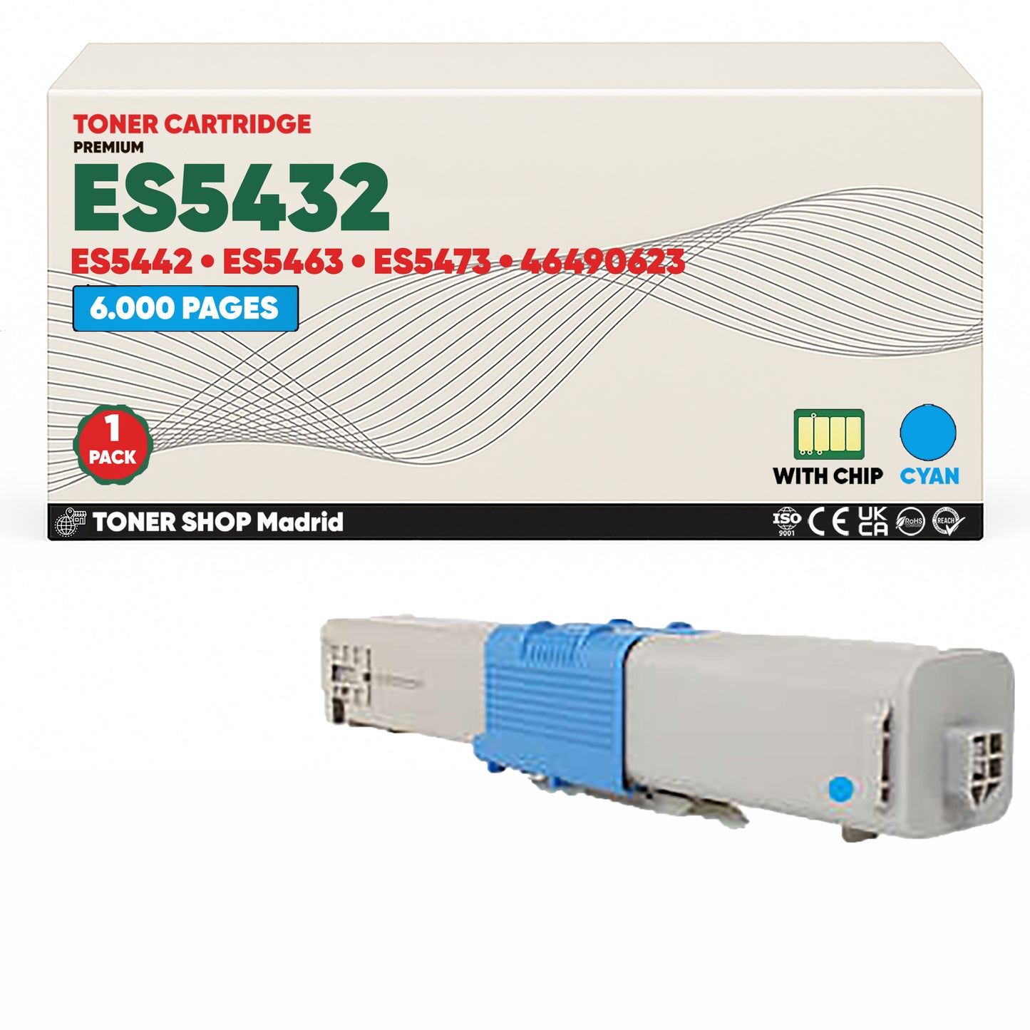 BDink Cartuchos Tóner Compatibles OKI Executive ES5432/ES5442/ES5463/ES5473 CMYK (Pack 4)