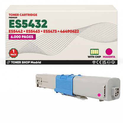 BDink Cartuchos Tóner Compatibles OKI Executive ES5432/ES5442/ES5463/ES5473 CMYK (Pack 4)