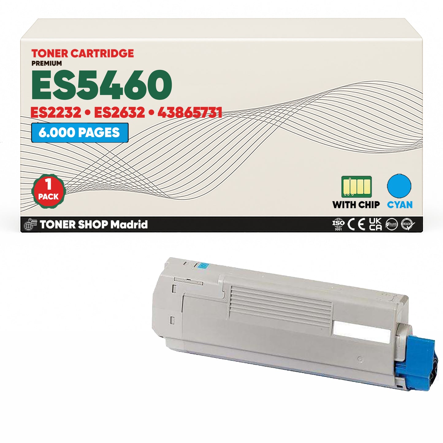 BDink Cartuchos Tóner Compatibles OKI Executive ES5460/ES2232/ES2632 CMYK (Pack 4)