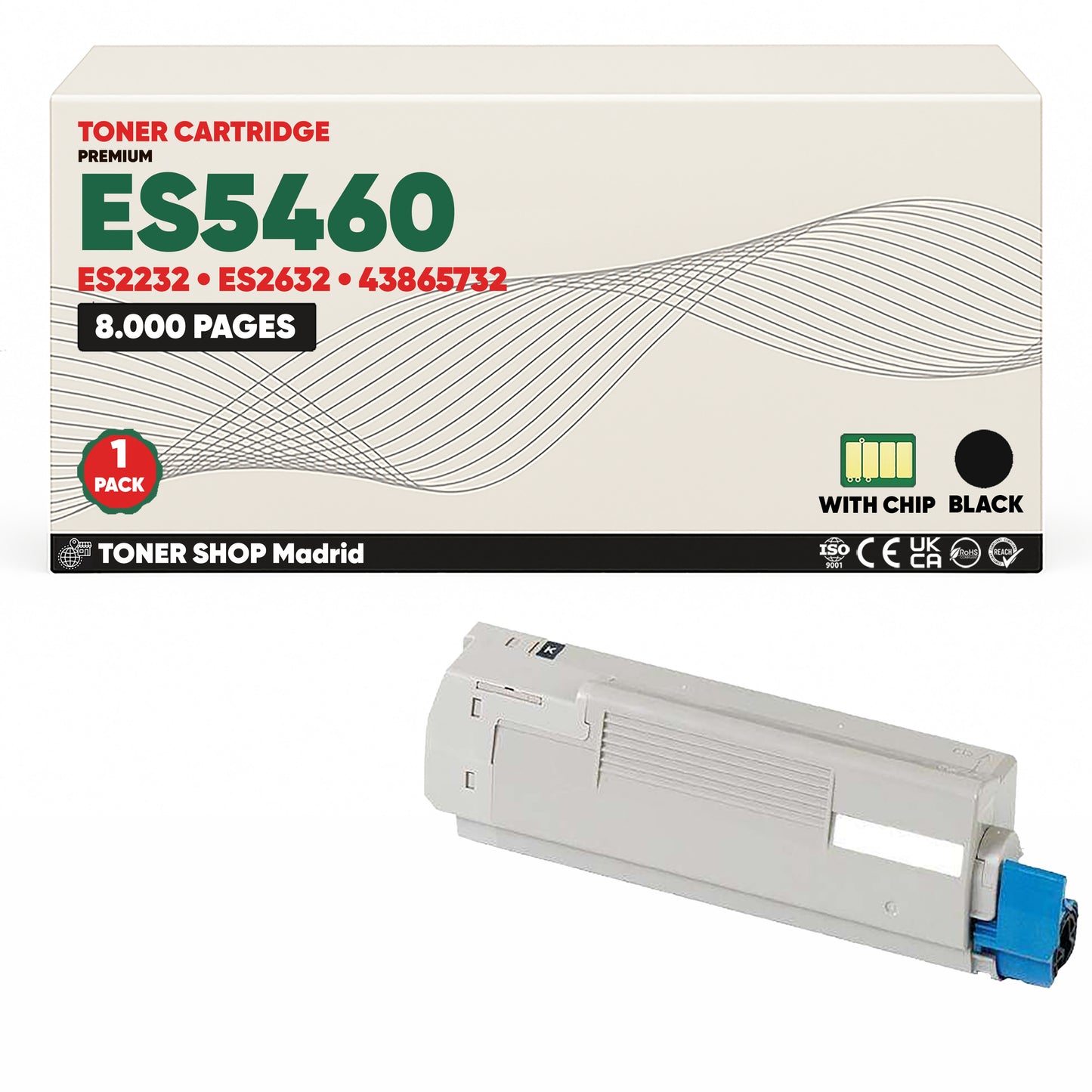 BDink Cartuchos Tóner Compatibles OKI Executive ES5460/ES2232/ES2632 CMYK (Pack 4)