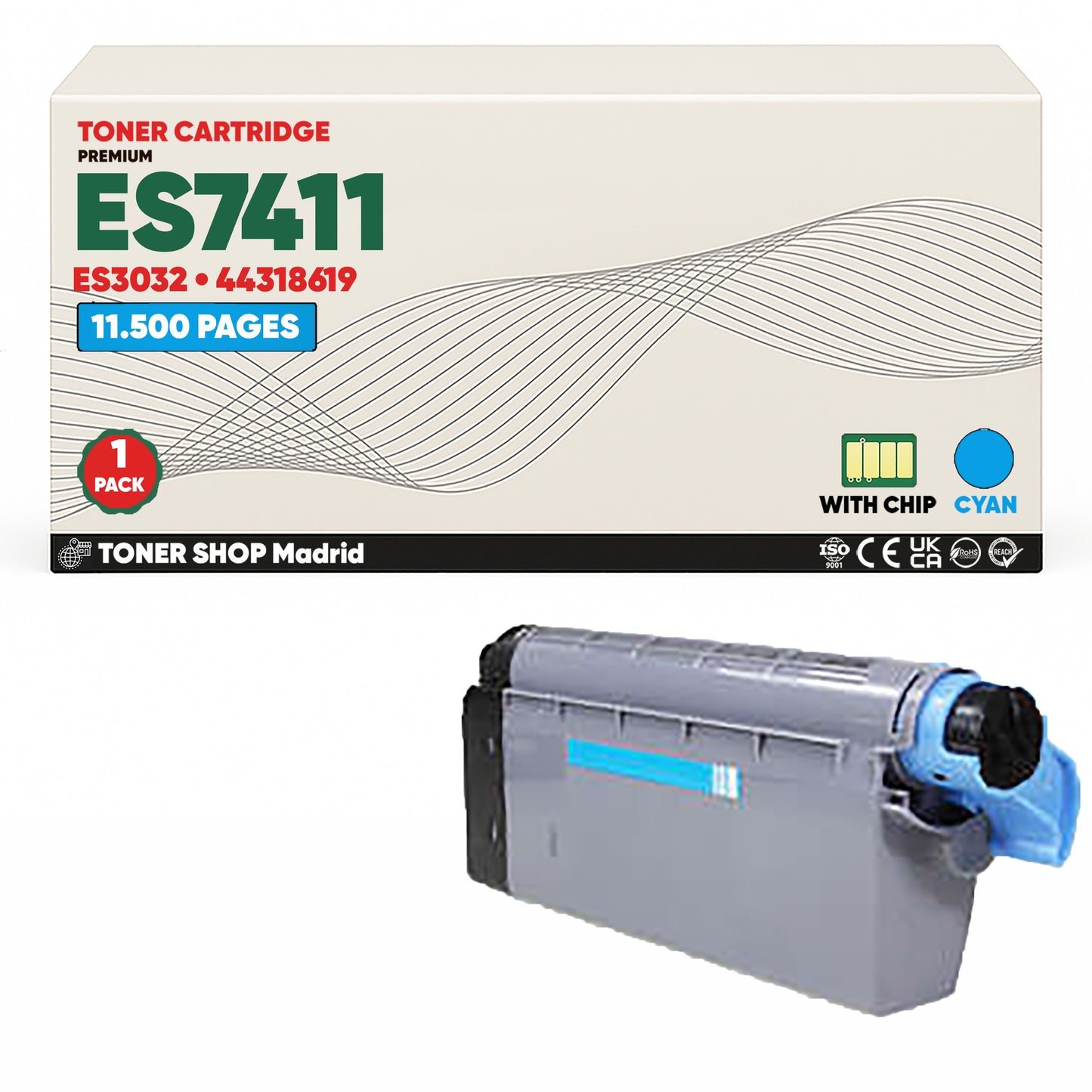 BDink Cartuchos Tóner Compatibles OKI Executive ES7411/ES3032 CMYK (Pack 4)
