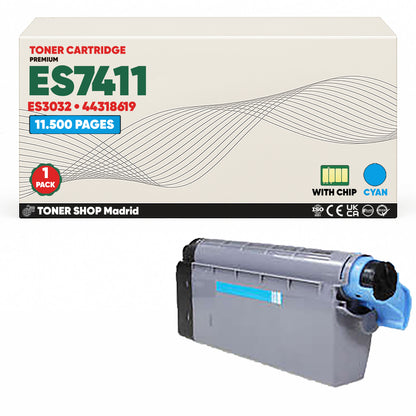 BDink Cartuchos Tóner Compatibles OKI Executive ES7411/ES3032 CMYK (Pack 4)