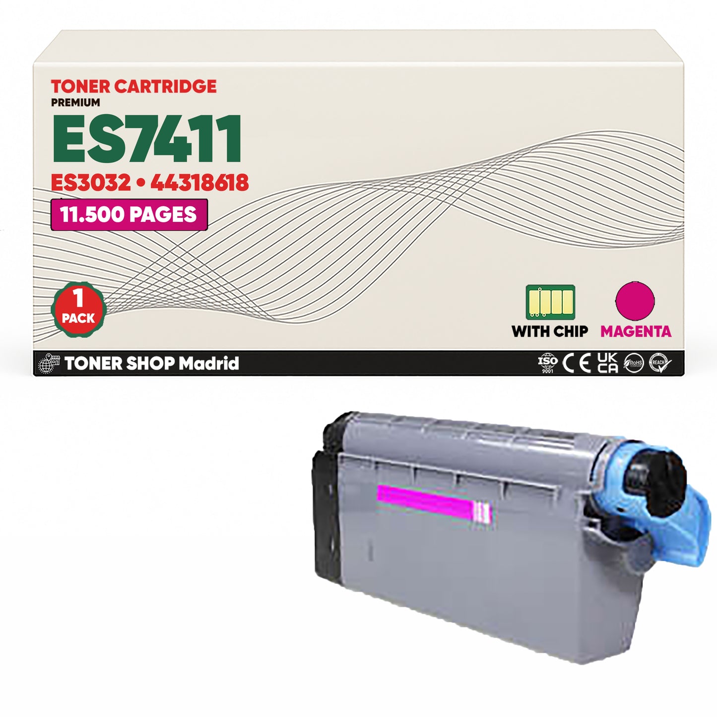 BDink Cartuchos Tóner Compatibles OKI Executive ES7411/ES3032 CMYK (Pack 4)