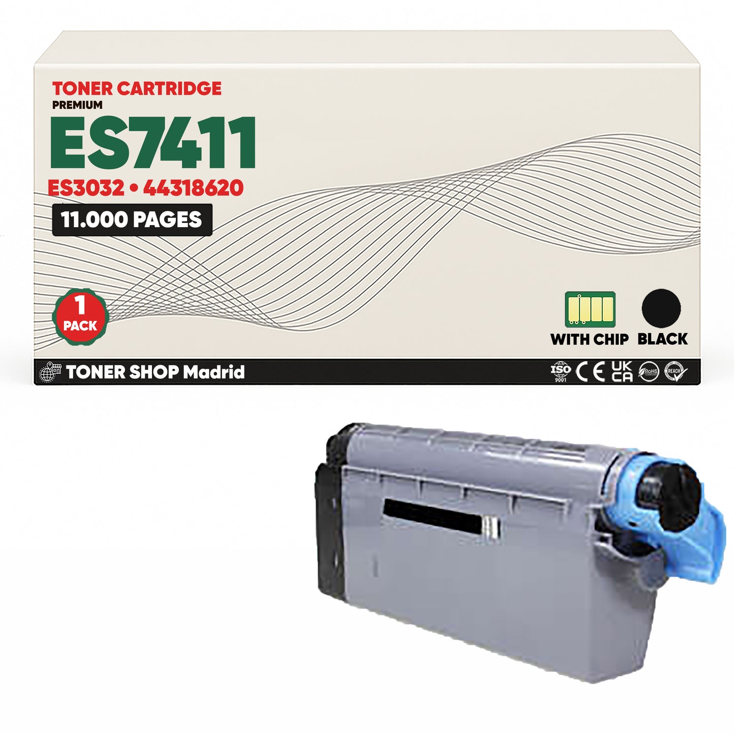 BDink Cartuchos Tóner Compatibles OKI Executive ES7411/ES3032 CMYK (Pack 4)