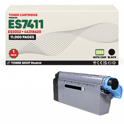 BDink Cartuchos Tóner Compatibles OKI Executive ES7411/ES3032 CMYK (Pack 4)
