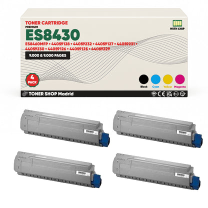 BDink Cartuchos Tóner Compatibles OKI Executive ES8430/ES8460MFP CMYK (Pack 4)