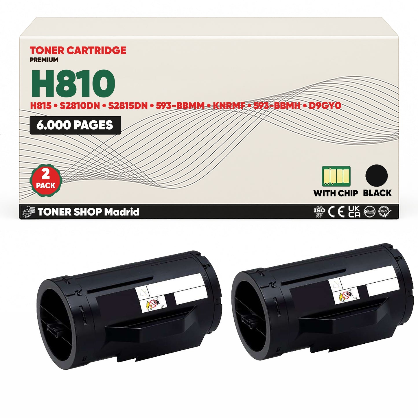 BDink Cartucho Tóner Compatible Dell H810/H815/S2810DN Negro