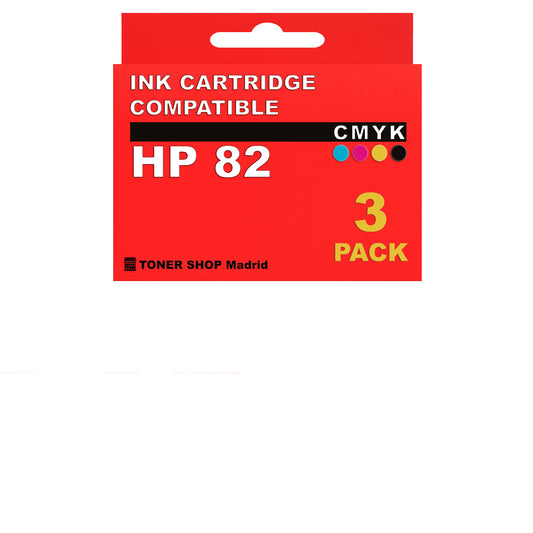 BDink Cartuchos Tinta Compatible HP 82 Cyan Magenta Amarillo (Pack 3)