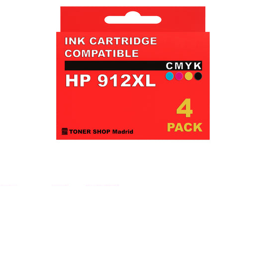 BDink Cartuchos Tinta Compatible HP 912XL CMYK (Pack 4)