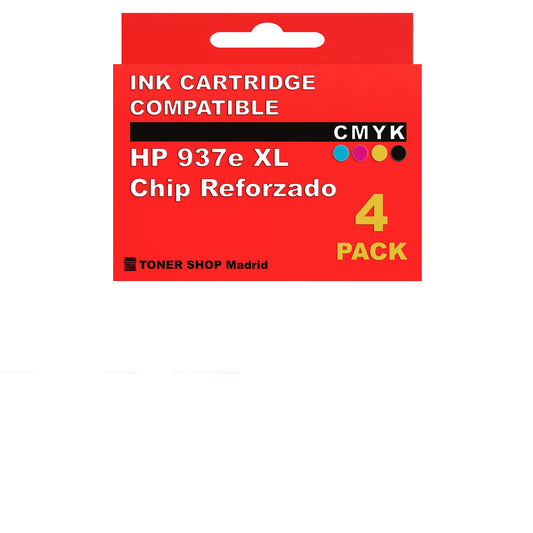 BDink Cartuchos Tinta Compatible HP 937e XL CMYK (Pack 4) Chip Reforzado
