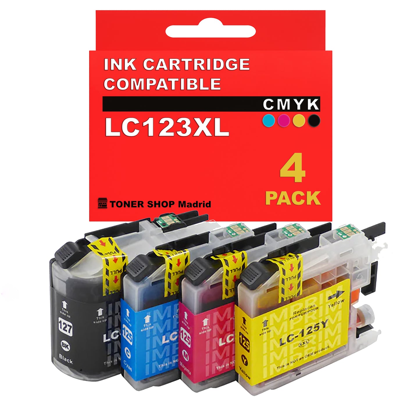 BDink Cartuchos Tinta Compatible Brother LC123XL CMYK (Pack 4)