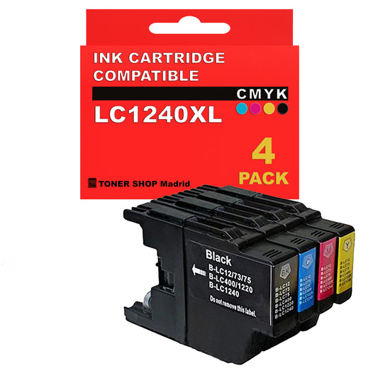 BDink Cartuchos Tinta Compatible Brother LC1240XL CMYK (Pack 4)