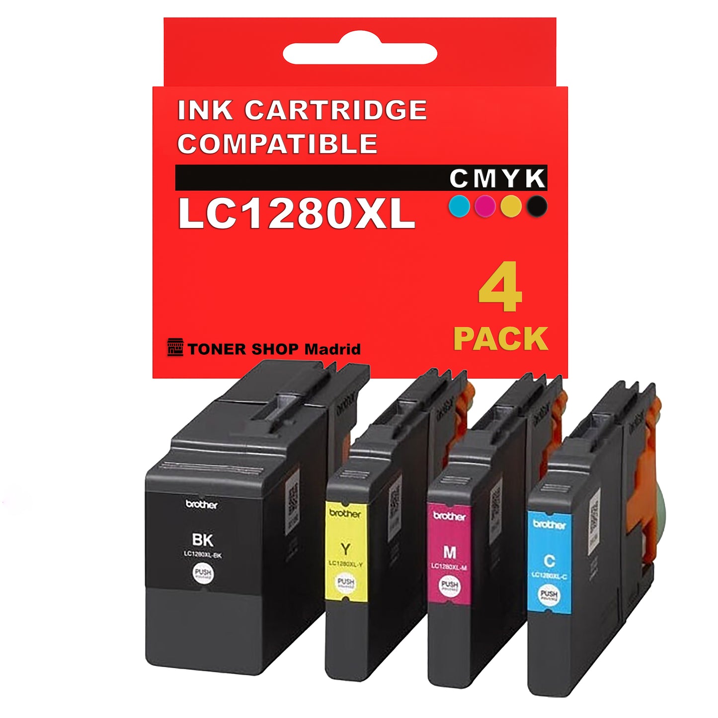 BDink Cartuchos Tinta Compatible Brother LC1280XL CMYK (Pack 4)