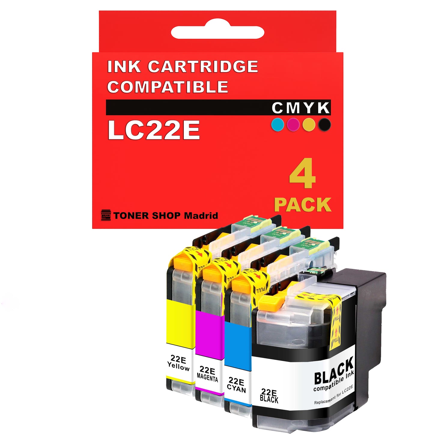 BDink Cartuchos Tinta Compatible Brother LC22E CMYK (Pack 4)