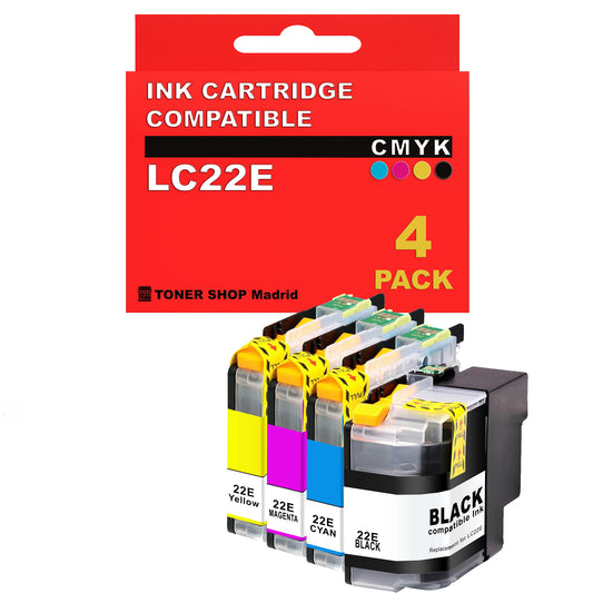 BDink Cartuchos Tinta Compatible Brother LC22E CMYK (Pack 4)