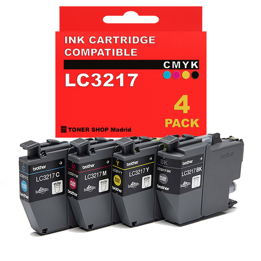 BDink Cartuchos Tinta Compatible Brother LC3217 CMYK (Pack 4)