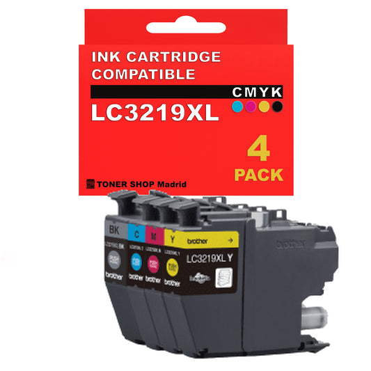 BDink Cartuchos Tinta Compatible Brother LC3219XL CMYK (Pack 4)