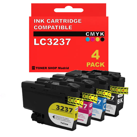 BDink Cartuchos Tinta Compatible Brother LC3237 CMYK (Pack 4)