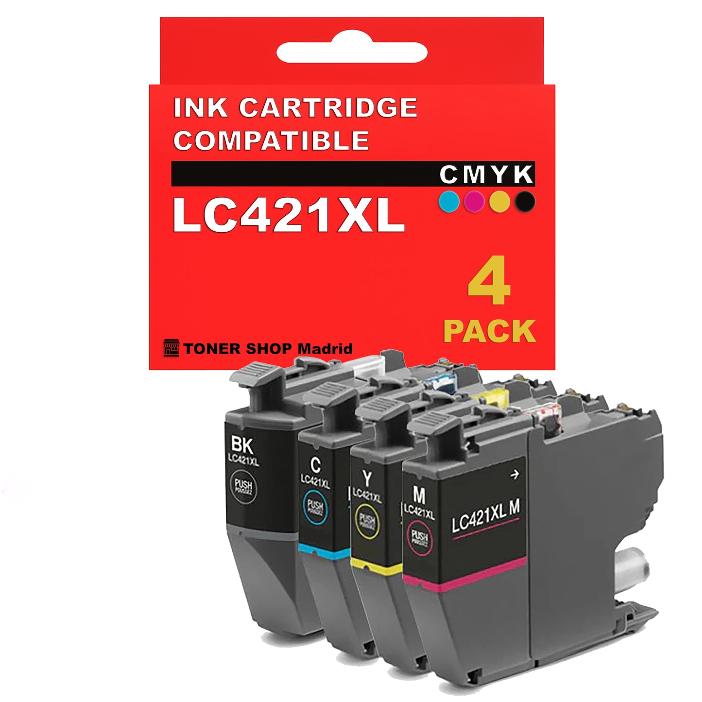 BDink Cartuchos Tinta Compatible Brother LC421XL CMYK (Pack 4)