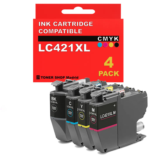 BDink Cartuchos Tinta Compatible Brother LC421XL CMYK (Pack 4)