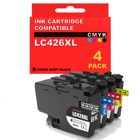 BDink Cartuchos Tinta Compatible Brother LC426XL CMYK (Pack 4)