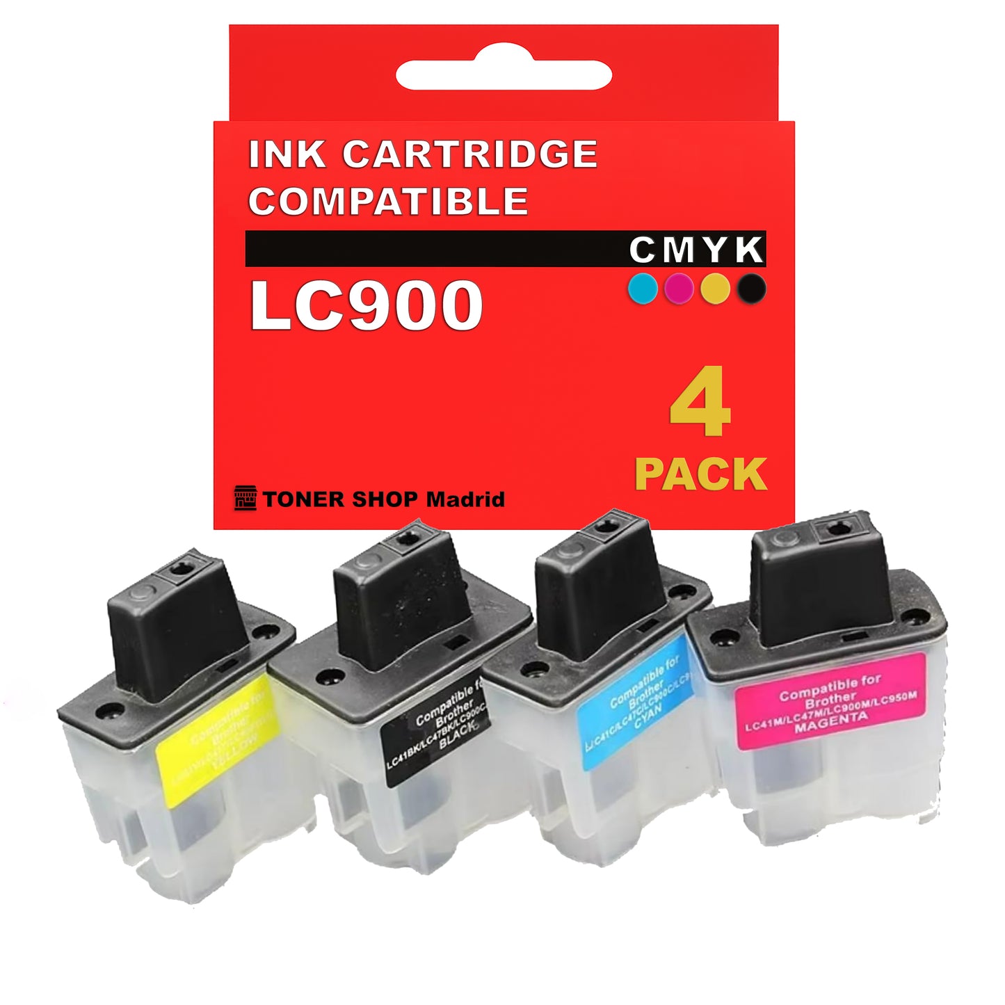 BDink Cartuchos Tinta Compatible Brother LC900 CMYK (Pack 4)