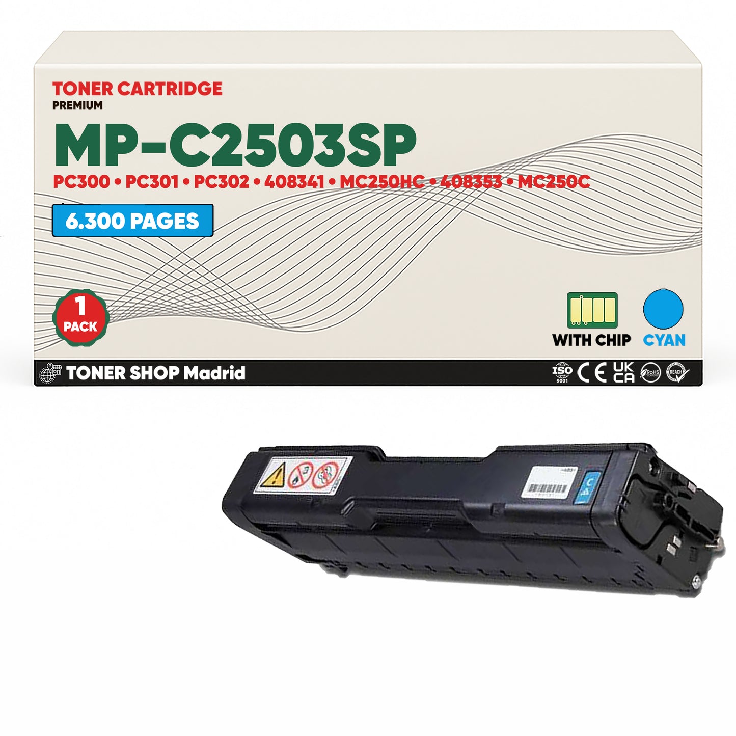 BDink Cartucho/s Tóner Compatible/s Ricoh MC250/PC300/PC301/PC302 CMYK (Pack 4)