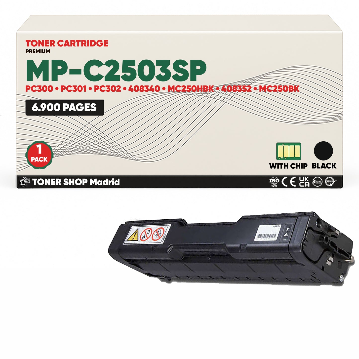 BDink Cartucho/s Tóner Compatible/s Ricoh MC250/PC300/PC301/PC302 CMYK (Pack 4)