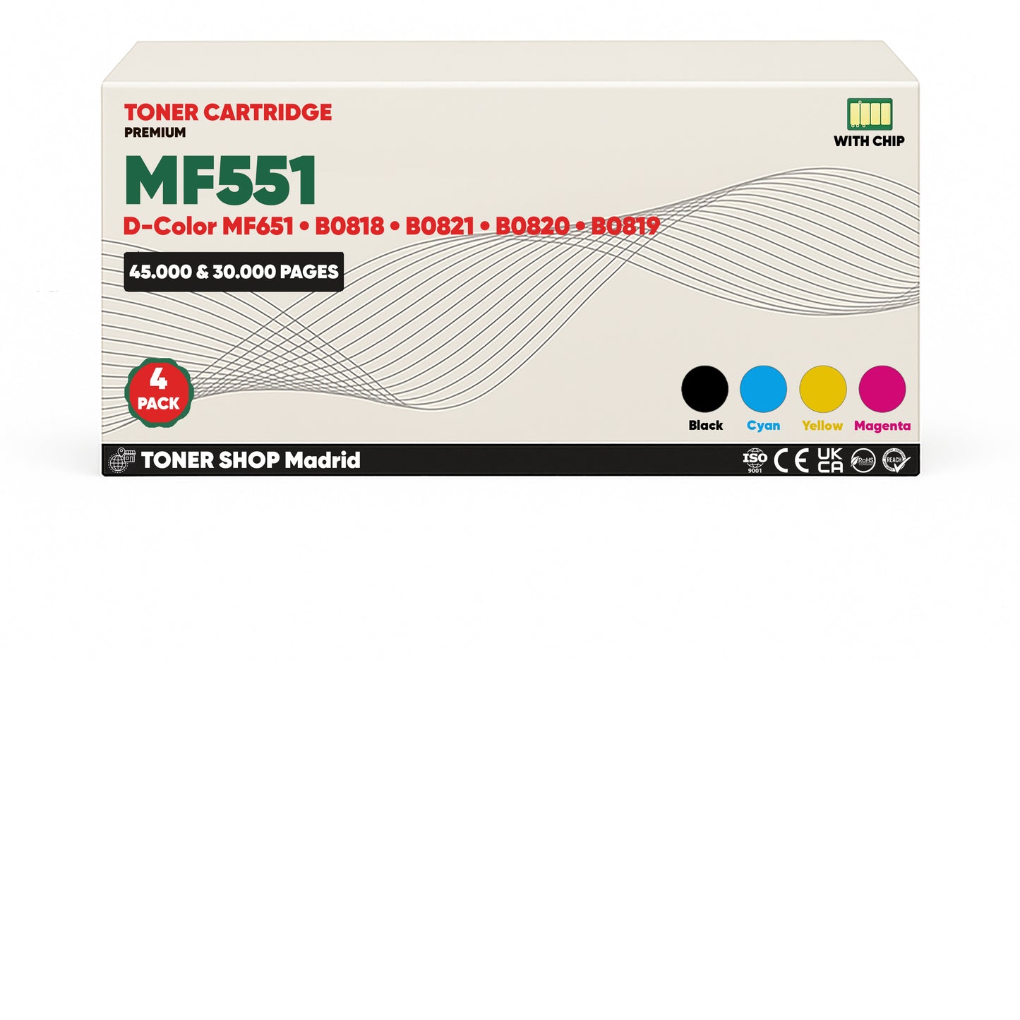 BDink Tóner Compatible Olivetti D-Color MF551/MF651 (Pack 4 CMYK)