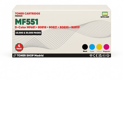 BDink Tóner Compatible Olivetti D-Color MF551/MF651 (Pack 4 CMYK)