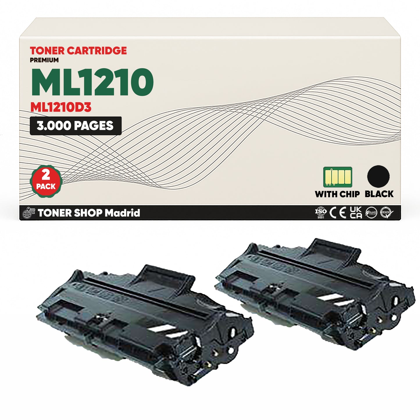 BDink Cartucho de Toner Compatible Samsung ML1210 Negro