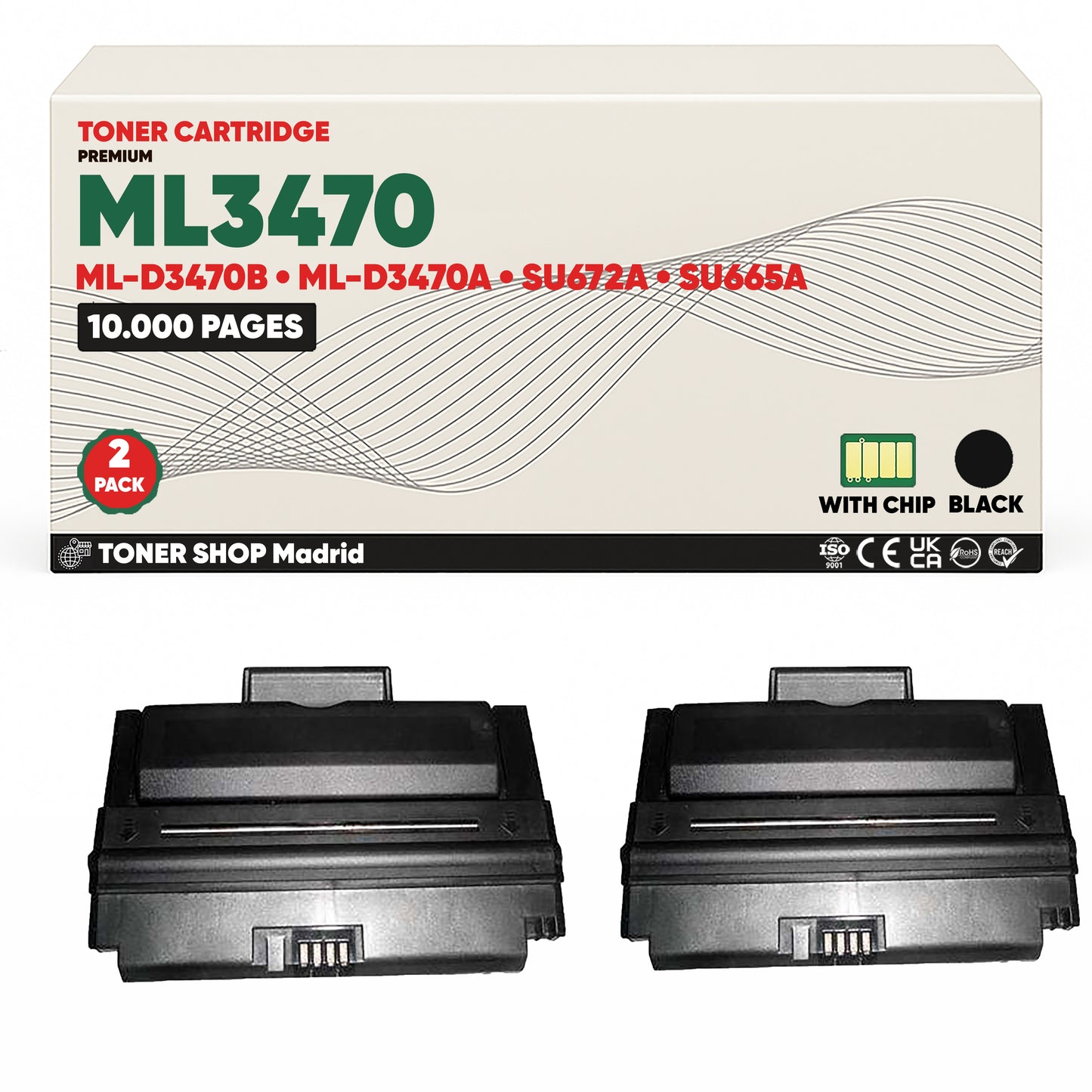 BDink Cartucho de Toner Compatible Samsung ML3470 Negro