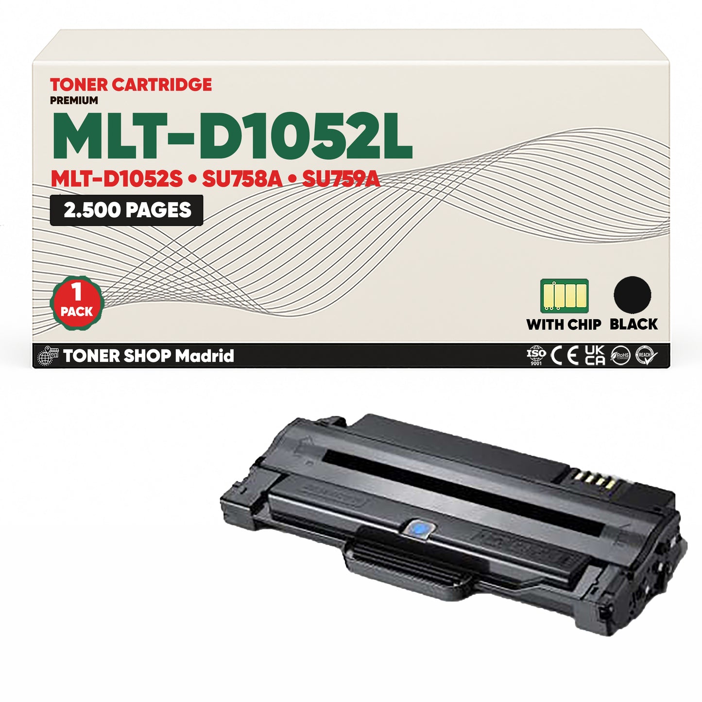 BDink Cartucho de Toner Compatible Samsung MLT-D1052L Negro