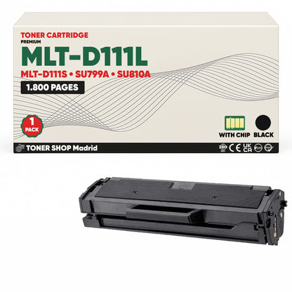 BDink Cartucho de Toner Compatible Samsung MLT-D111L Negro